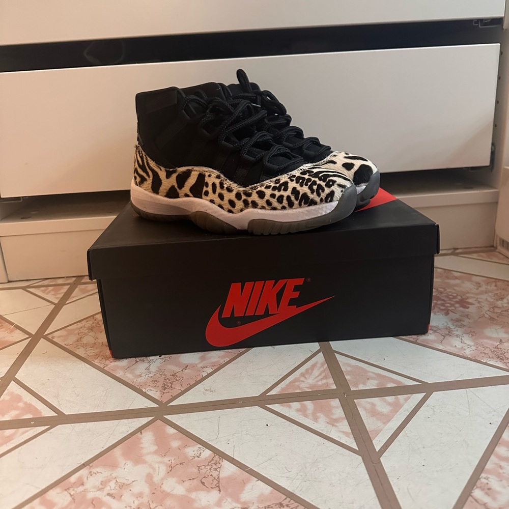 Nike Black and Tan Animal Print Sneakers